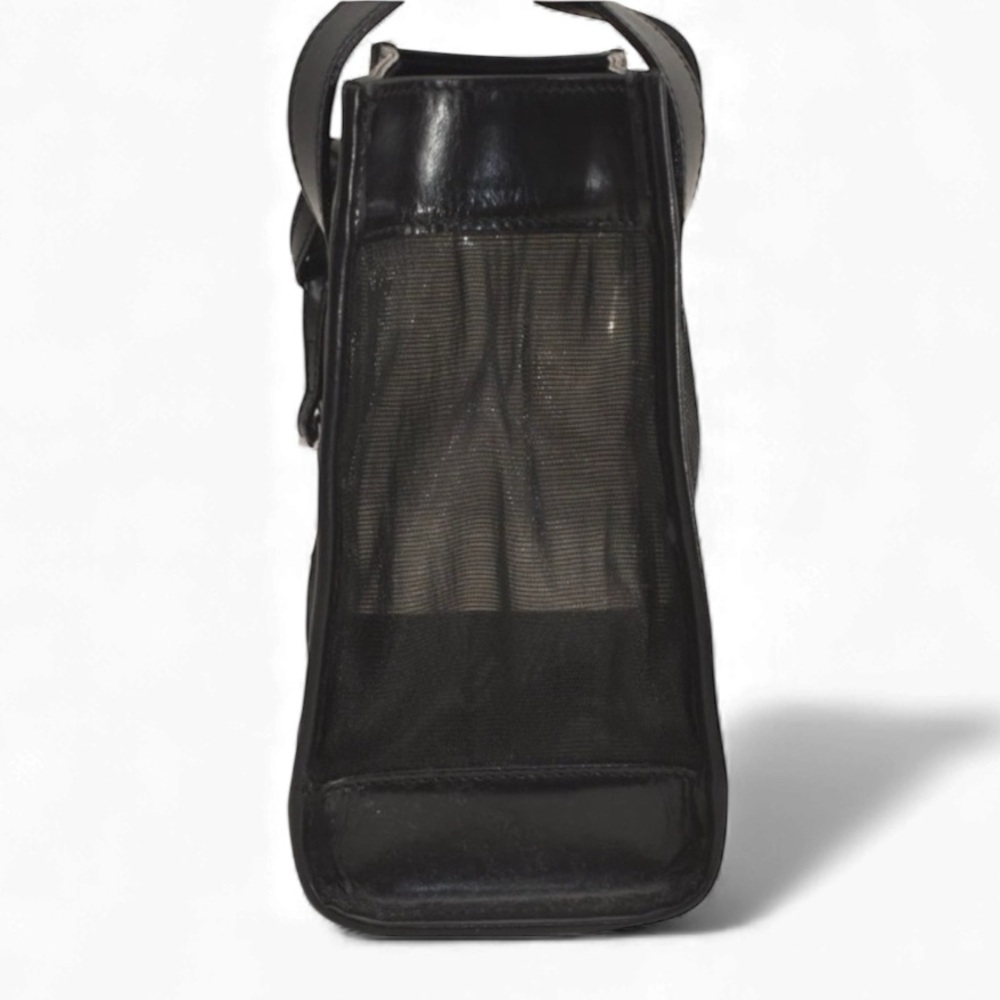 Gucci Black Mesh Tote Bag with Pouch EUC - Picture 6 of 16